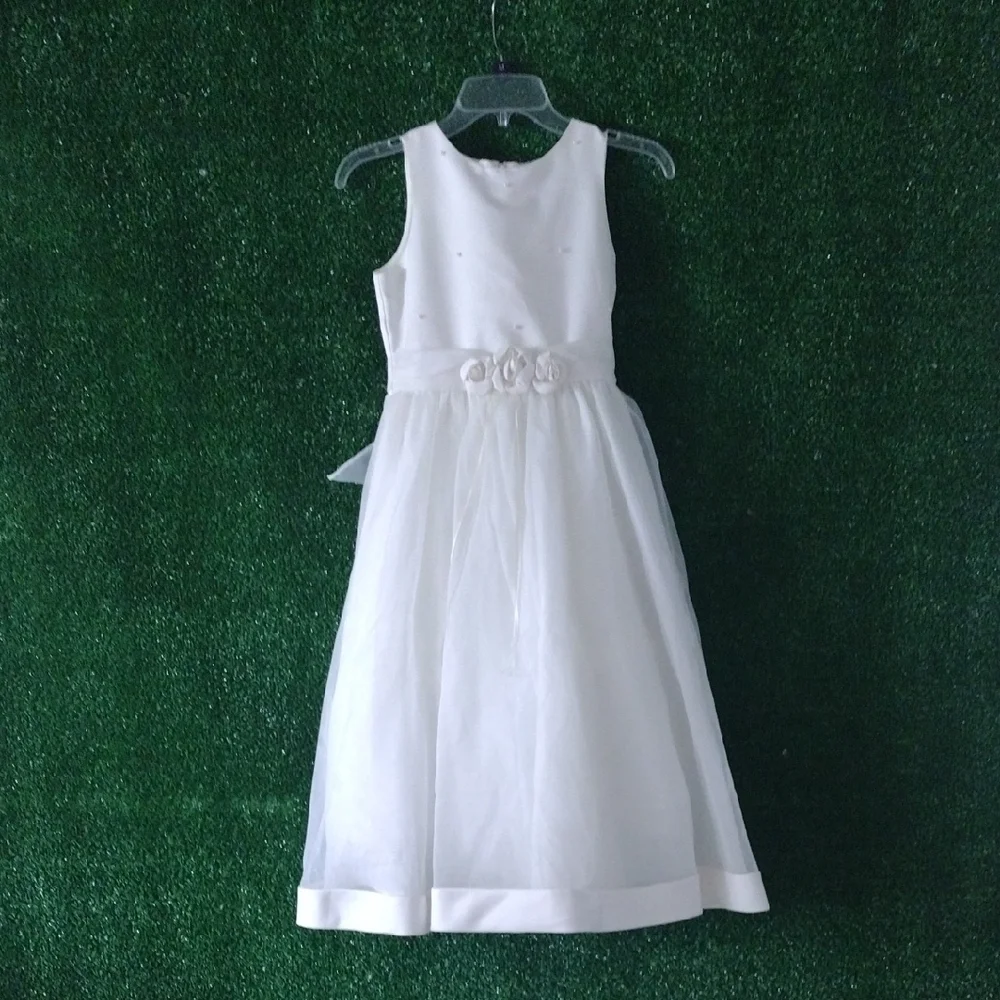 Elegant White Kids Dress Wedding Flower Girl